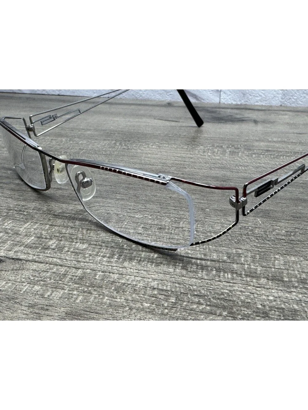 RARE Casanova Designer Eyeglasses Italy LC-58 C-02 Red Silver Frames Only 51[]18